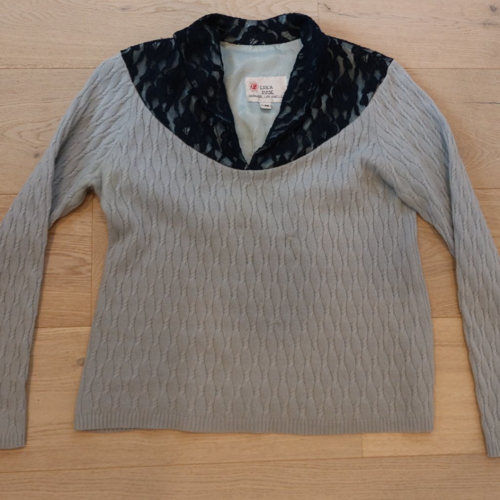 Vintage Erica Rose blue lace sweater
